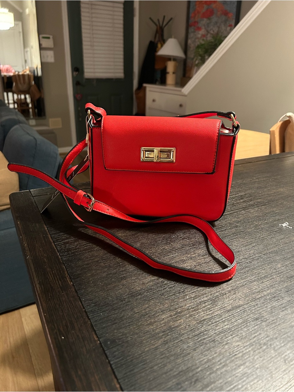NWT Red Crossbody Bag with Gold Turn-Lock